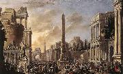 Jacob van der Ulft Antique Forum with a Triumphal Procession oil painting